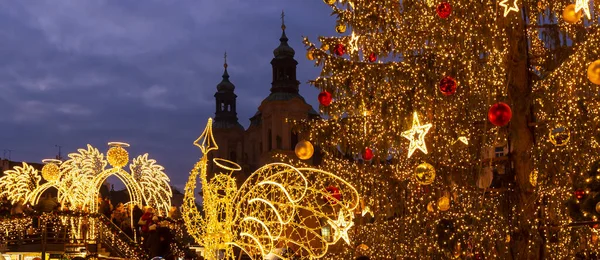 Christmas Mood Night Old Town Square Prague République Tchèque — Photo