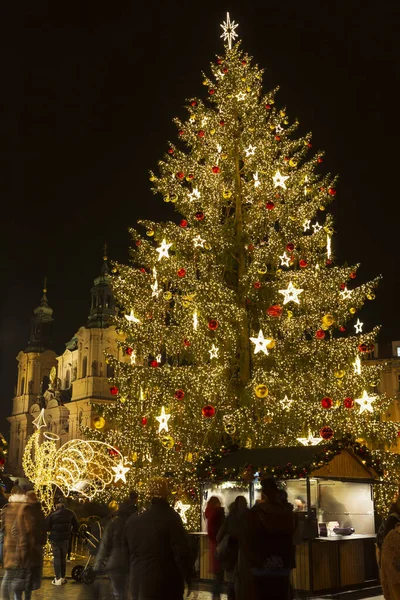 Weihnachtsstimmung Auf Dem Altstädter Ring Prag Tschechien — Stockfoto