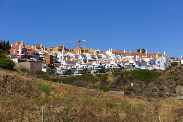 Bonita Colorida Vegetação Espanhola Ensolarada Arquitetura Mijas Andaluzia Espanha — Fotografia de Stock