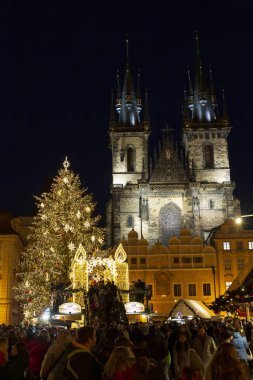 Eski Şehir Meydanı, Prag, Çek Cumhuriyeti 'nde Noel Günü