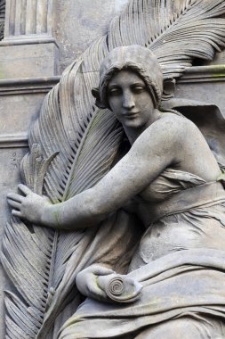 Tarihi heykel üzerinde gizemli eski Prag Mezarlığı, Çek Cumhuriyeti