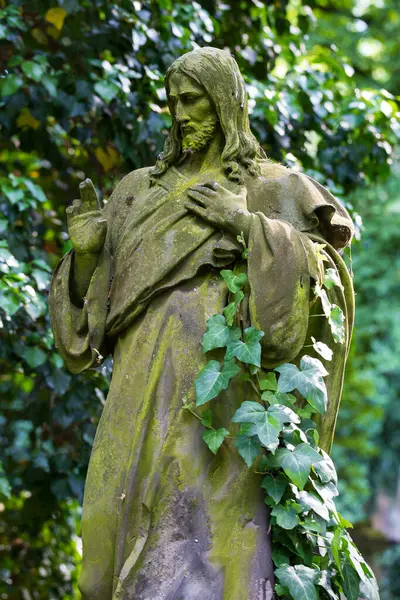 Historic Statue Mystery Old Prague Cemetery Czech Republic Stock Picture