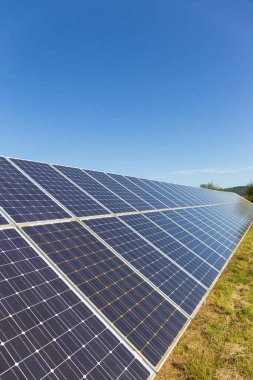Sonbahar Manzarasında Güneş Enerji İstasyonu 