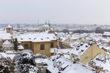 Kış Karlı Prag Şehri, Çek Cumhuriyeti 