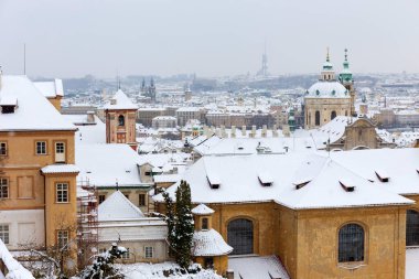 Kış Karlı Prag Şehri, Çek Cumhuriyeti 