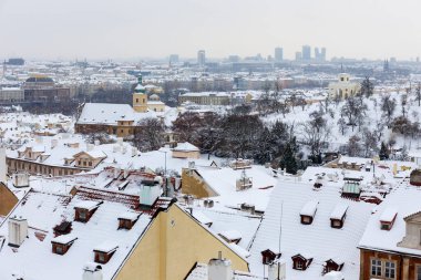 Kış Karlı Prag Şehri, Çek Cumhuriyeti 