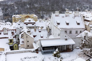 Kış Karlı Prag Şehri, Çek Cumhuriyeti 