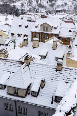 Kış Karlı Prag Şehri, Çek Cumhuriyeti 