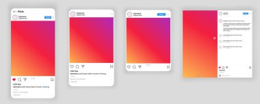 Sosyal Medya Postası Modelleme Şablonu, Instagram postası, yorumlar, yanıtlar