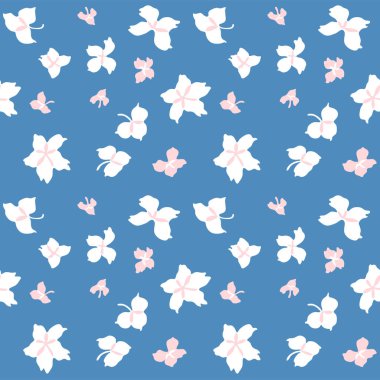 Japon Kiraz Çiçeği Rüzgarı Sonbahar Vektörü Kusursuz Desen