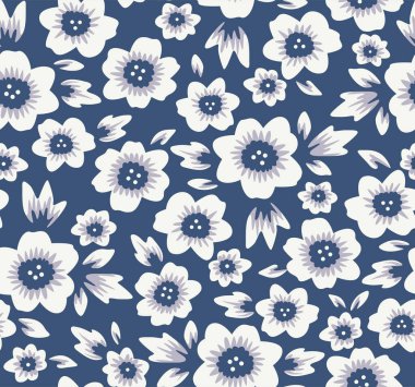 Japon Güzel Çiçek Yaprak Vektörü Kusursuz Desen