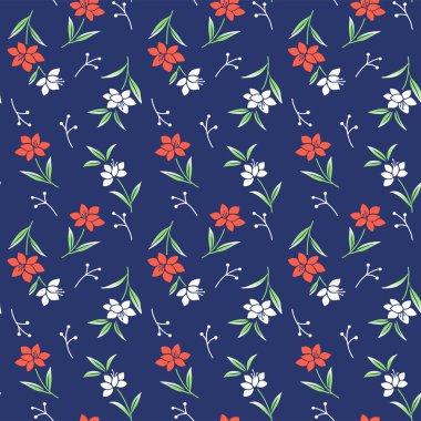 Japon Tatlı Çiçek Dalları Sonbahar Vektörü Kusursuz Desen