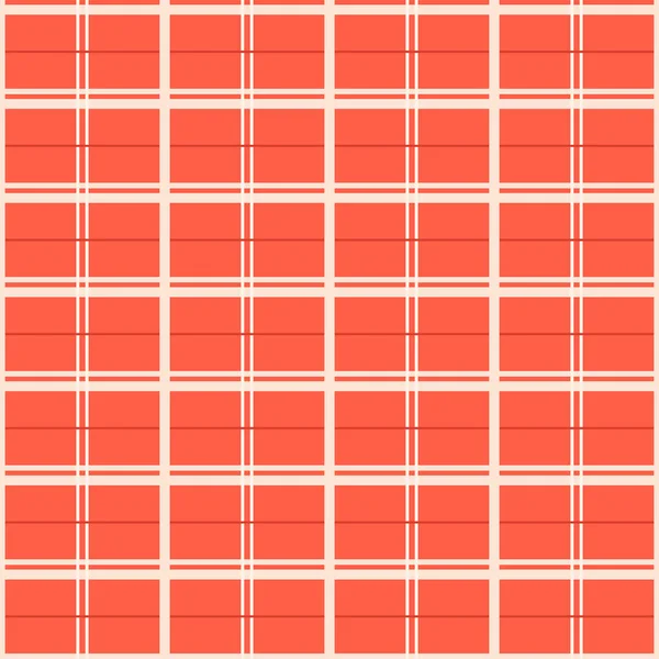 Japonský Oranžový Kostkovaný Vektor Bezešvý Vzor — Stockový vektor