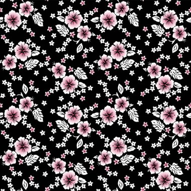 Japon Hibiscus Buket Vektörü Kusursuz Desen