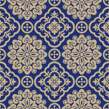 Japon Lüks Çiçek Motif Vektörü Kusursuz Desen