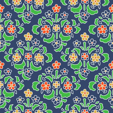 Japon Çiçek Motifi Elmas Vektörü Kusursuz Desen