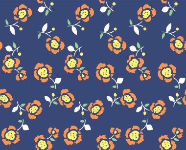 Japon Güzel Çiçek Motif Vektörü Kusursuz Desen