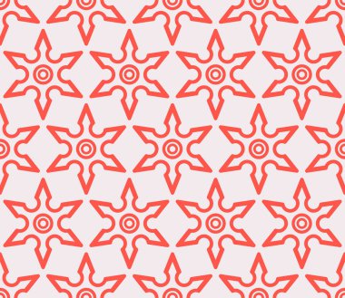 Japanese Hexagon Ninja Throwing Star Vector Seamless Pattern