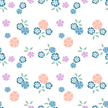 Japon Güzel Çiçek Yaprak Vektörü Kusursuz Desen