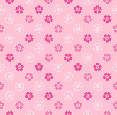 Japon Şirin Kiraz Çiçeği Sonbahar Vektörü Kusursuz Desen