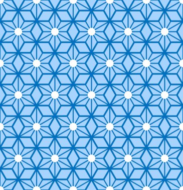 Japon Altıgen Yıldız Vektörü Kusursuz Desen