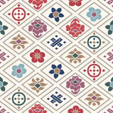 Japon Klasik Motifi Elmas Vektörü Kusursuz Desen