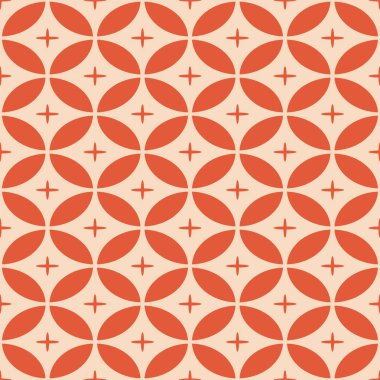 Japon Geometrik Elips Yapraksız Vektör Deseni