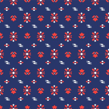 Japon Yıldız Çiçeği Motif Vektörü Kusursuz Desen