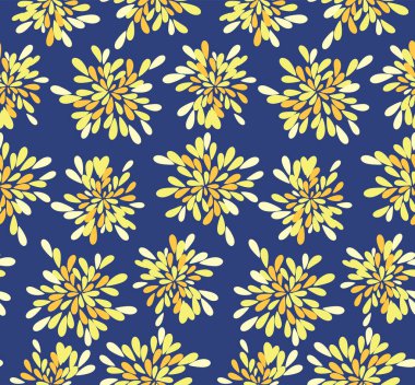 Japon Güzel Havai fişek Çiçek Vektörü Kusursuz Desen