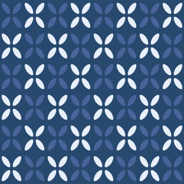 Japanese Ellipse Petal Diamond Vector Seamless Pattern