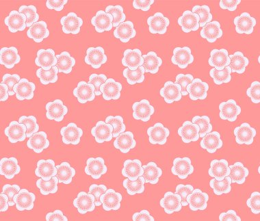 Japon Çemberi Kiraz Çiçeği Vektörü Kusursuz Desen