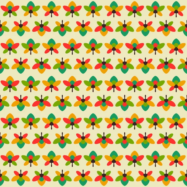 Japanese Colorful Flower Motif Vector Seamless Pattern — Stock Vector