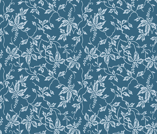 Japanese Luxury Leaf Vine Vector Seamless Pattern