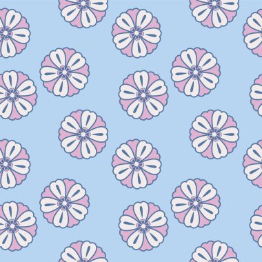 Japon Kiraz Çiçeği Motifi Sonbahar Vektörü Kusursuz Desen