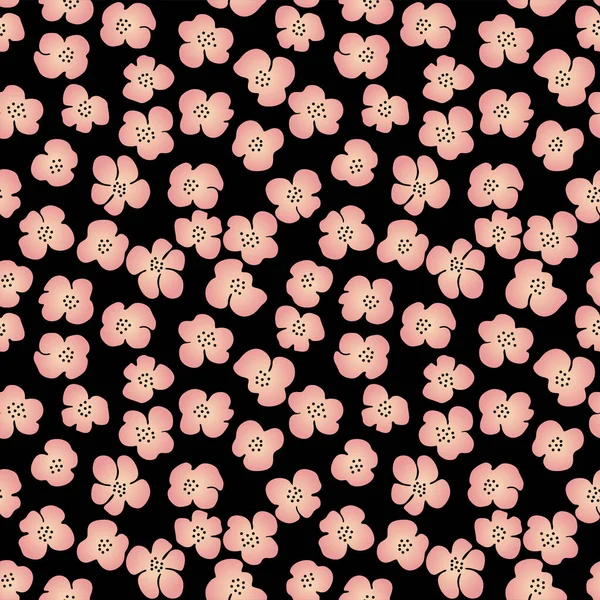 Japonais Vintage Jolie Fleur Cerisier Vecteur Modèle Sans Couture — Image vectorielle
