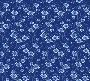 Japon Güzel Çiçek Yaprak Dalı Vektörü Kusursuz Desen