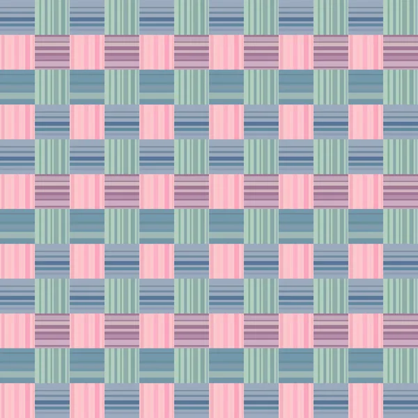 Japanese Sweet Weave Checkered Vector Seamless Pattern — Stock Vector