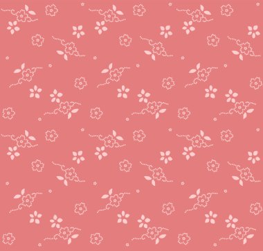 Japon Şirin Kiraz Çiçeği Motif Vektörü Kusursuz Desen