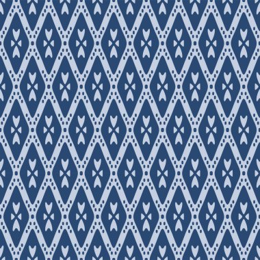 Japanese Diamond Net Flower Vector Seamless Pattern