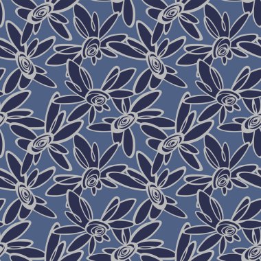  Japon Tropikal Yıldız Çiçeği Vektörü Kusursuz Desen