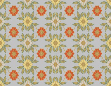 Japon Lüks Çiçek Yaprak Vektörü Kusursuz Desen