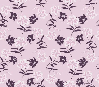 Japon Tatlı Çiçek Yaprak Dalı Vektörü Kusursuz Desen