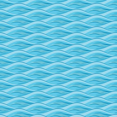 Japon Okyanusu Dalgası Vektörü Kusursuz Desen