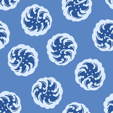 Japon Dalga Topu Motif Vektörü Kusursuz Desen