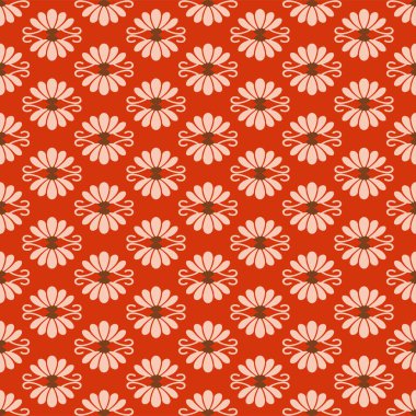 Japon Çemberi Çiçek Motif Vektörü Kusursuz Desen