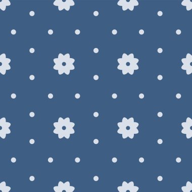 Japon Şirin Nokta Çiçek Vektörü Kusursuz Desen