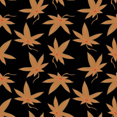 Japon Altın Akçaağaç Yaprak Vektörü Kusursuz Desen