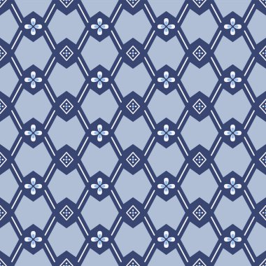 Japon Çiçeği Elmas Ağ Vektörü Kusursuz Desen