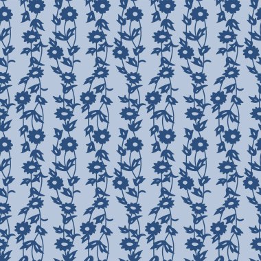 Japon Çiçeği Asma Çizgili Vektör Kusursuz Desen