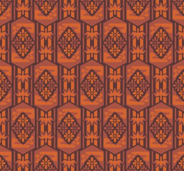 Japon Altıgen Zigzag Çiçek Çizgili Vektörsüz Desen